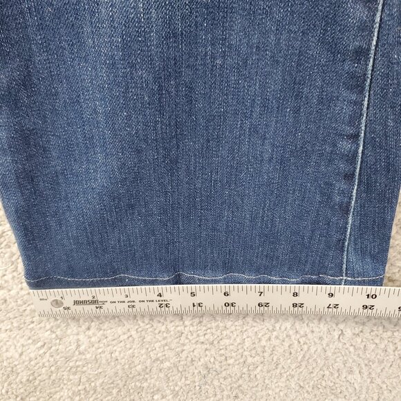 Paige Jeans Womens 28 (32x28) Blue Jean Premium Denim Manning Low Rise Flare - Picture 7 of 11